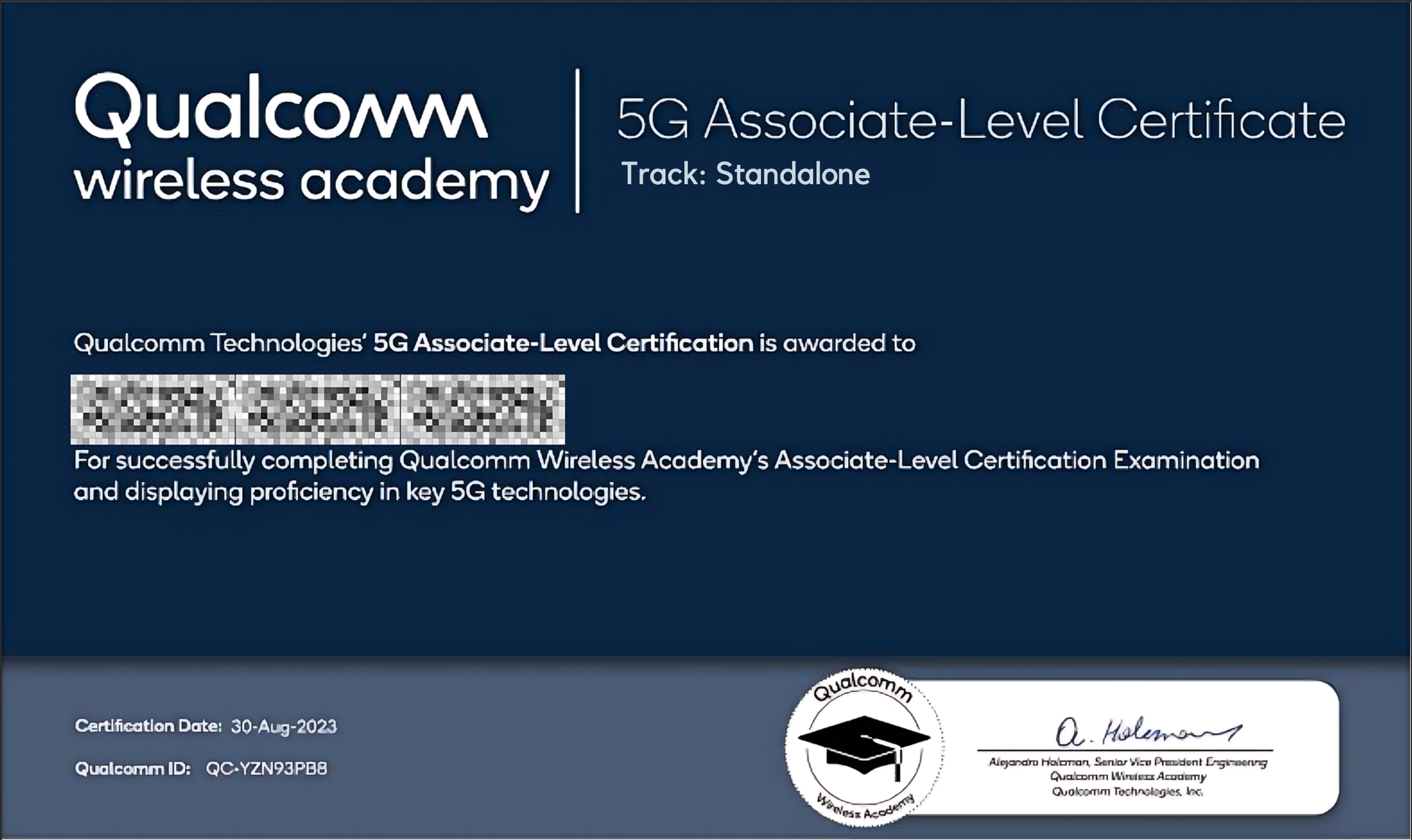 Qualcomm Academy: 5G Associate Certification (Stand Alone - SA)